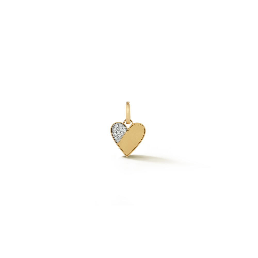 Yellow Gold and Diamond Mini Heart Charm
