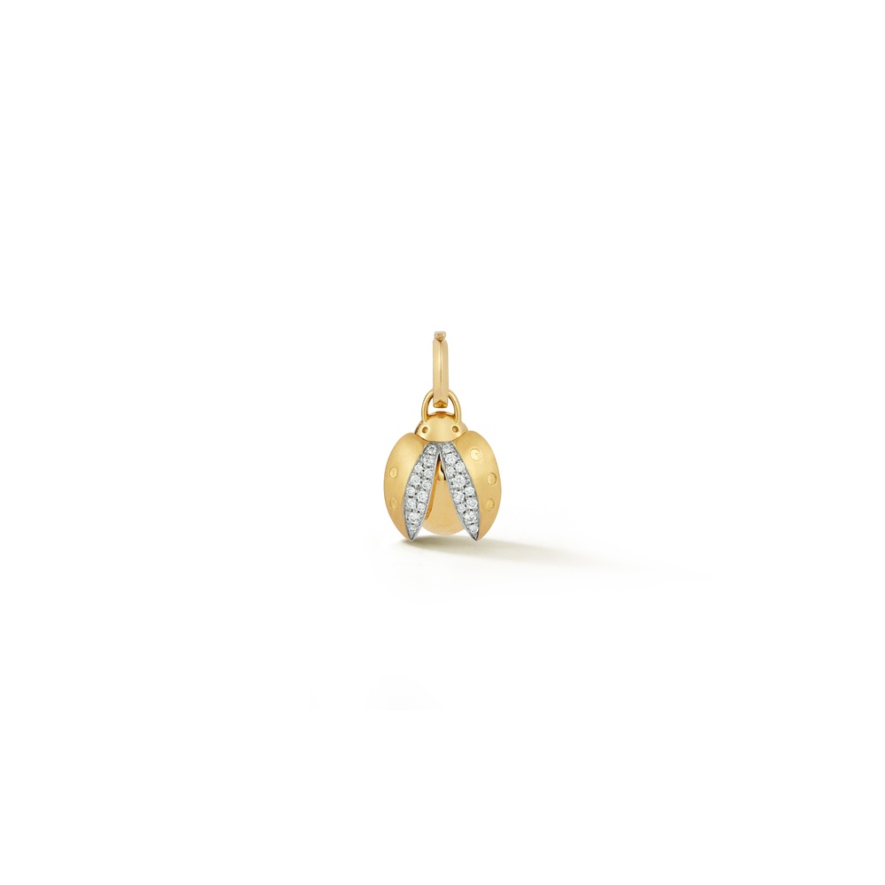 Yellow Gold and Diamond Mini Ladybug Charm