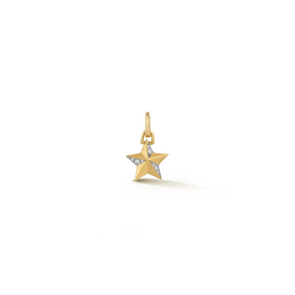 Yellow Gold and Diamond Mini Star Charm