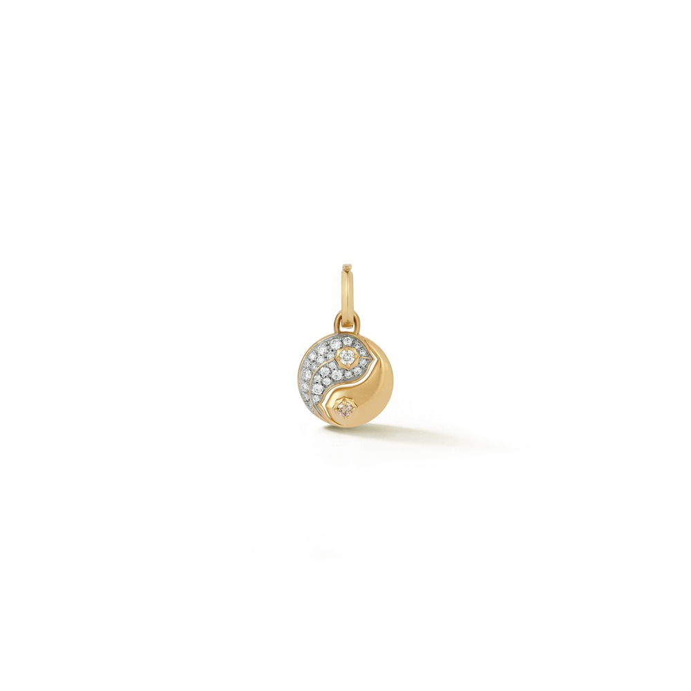 Yellow Gold and Diamond Mini Yin Yang Charm