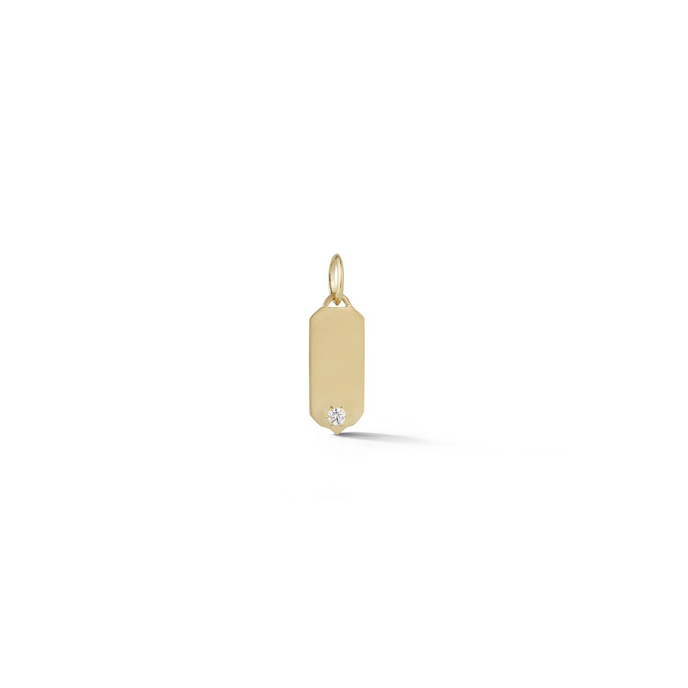 Yellow Gold and Diamond Betty Gold Tag Charm