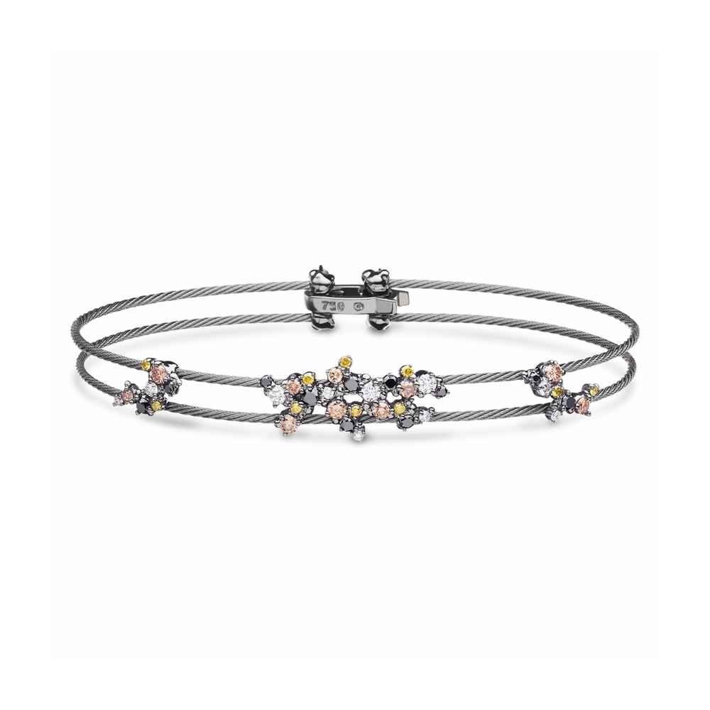 Black Gold Multi-Color Diamond Confetti Bracelet
