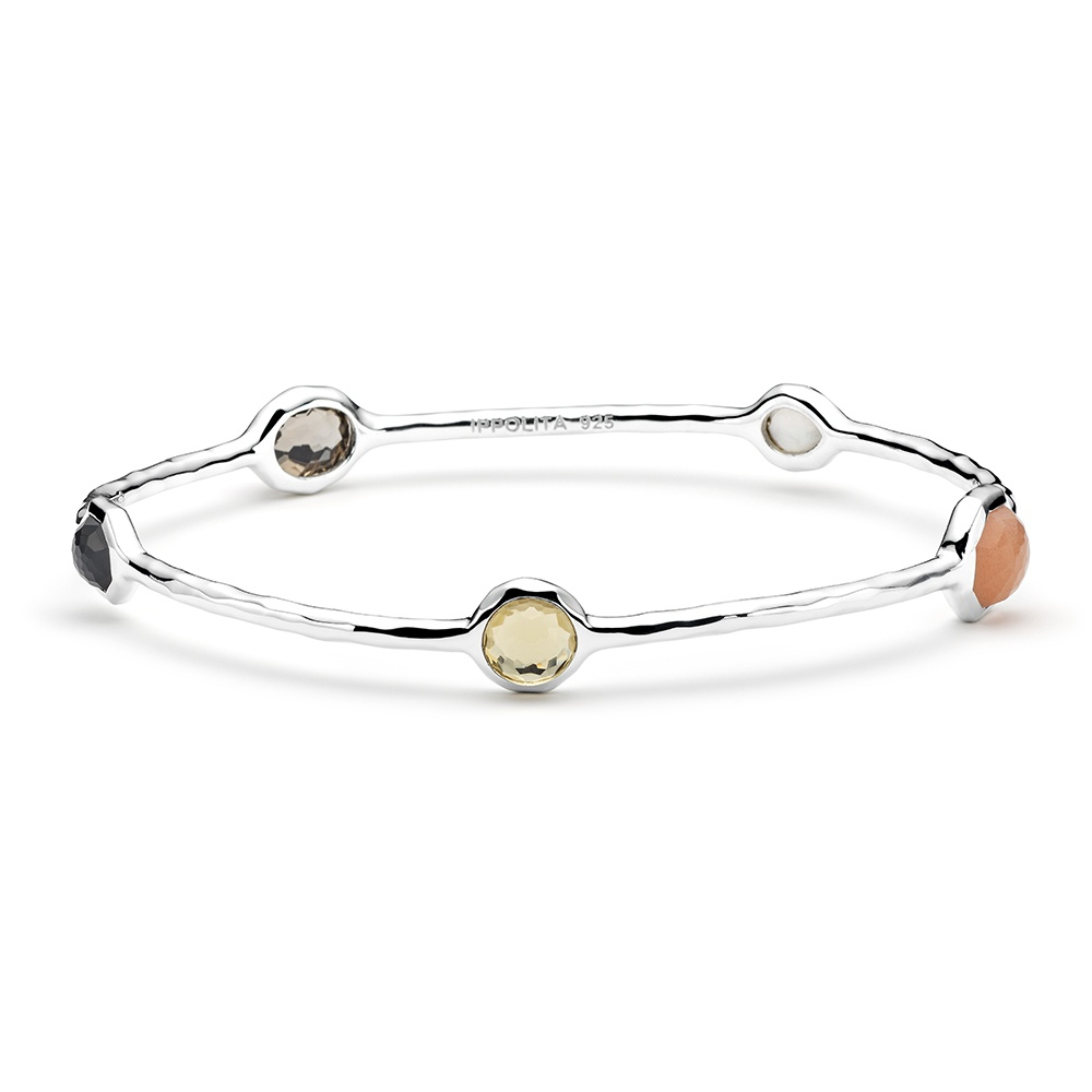 Sterling Silver Amaretti Five Stone Bangle