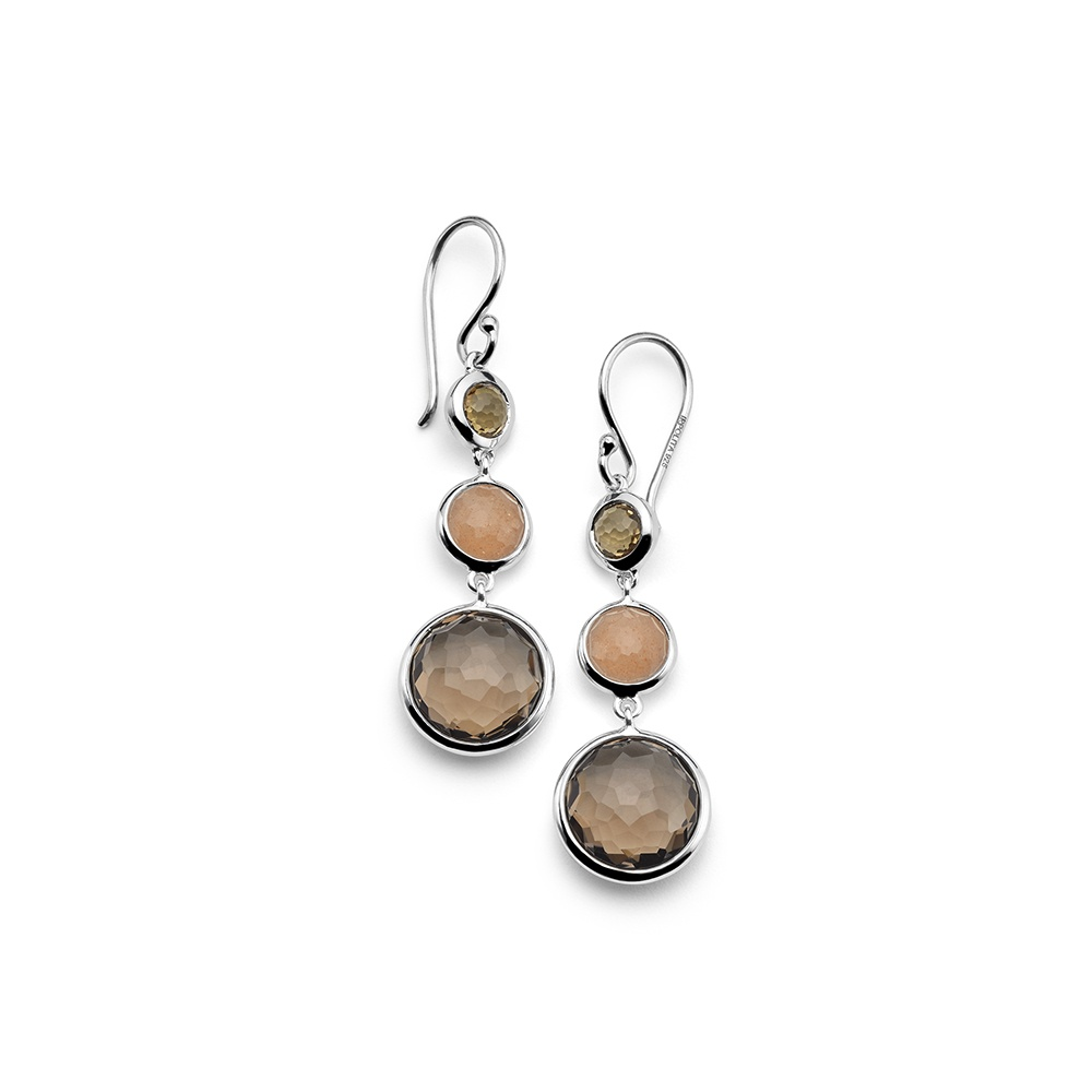 Sterling Silver Amaretti Lollitini 3-Stone Drop Earrings