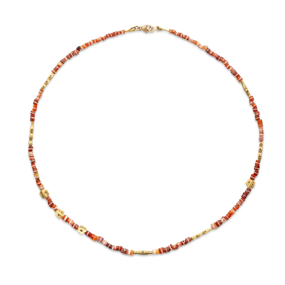 Yellow Gold Mesopotamian Bead Flora Necklace