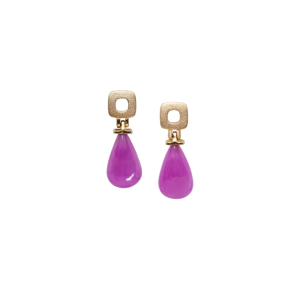 Yellow Gold and Ruby Earrings