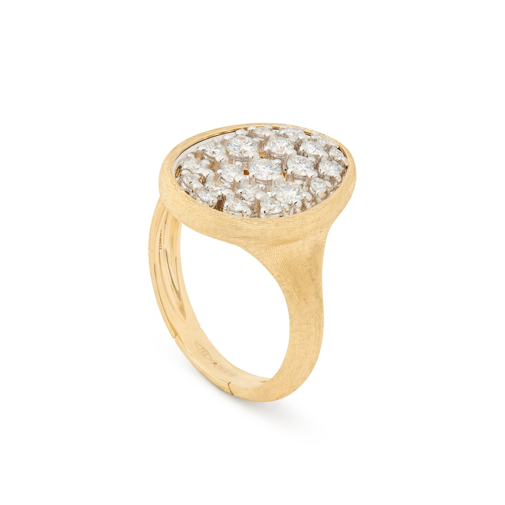 White/Yellow Gold Diamond Lunaria Ring