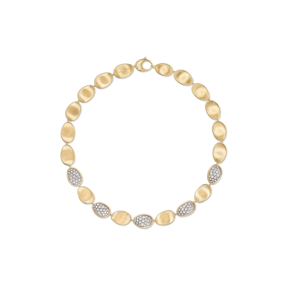 White/Yellow Gold Diamond Lunaria Necklace