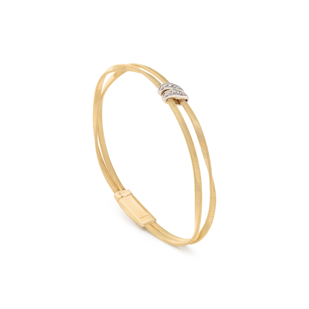 White/Yellow Gold Diamond 2-Strand Bracelet