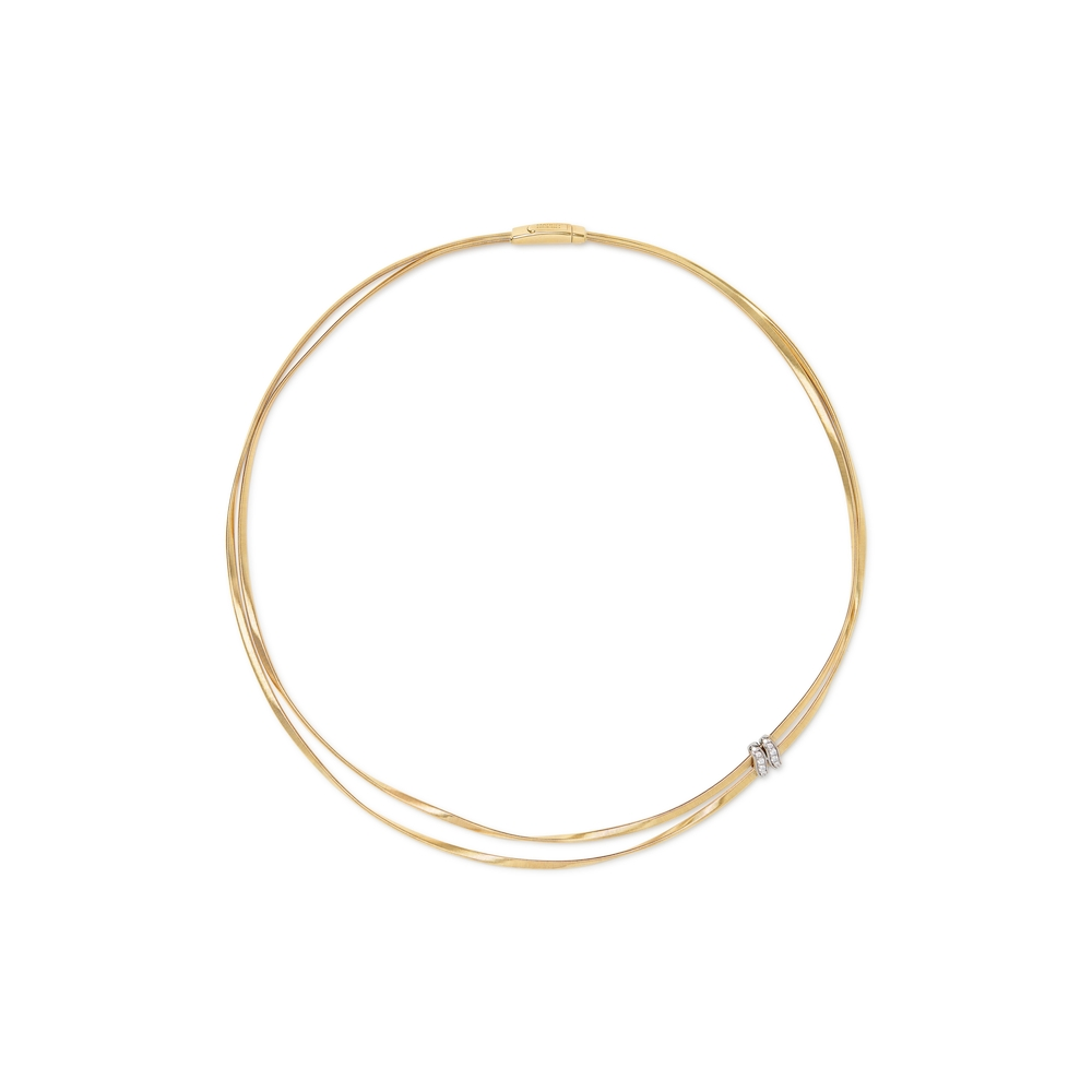 White/Yellow Gold Diamond 2-Strand Necklace