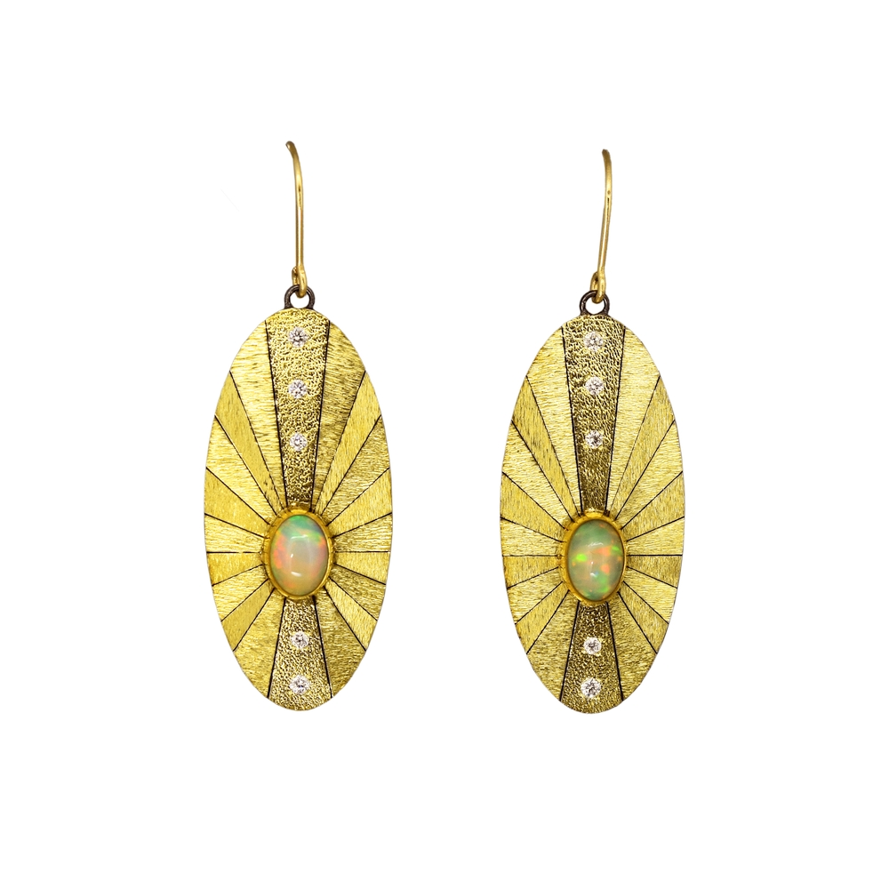 Opal in the Sky Oval Drop Earrings