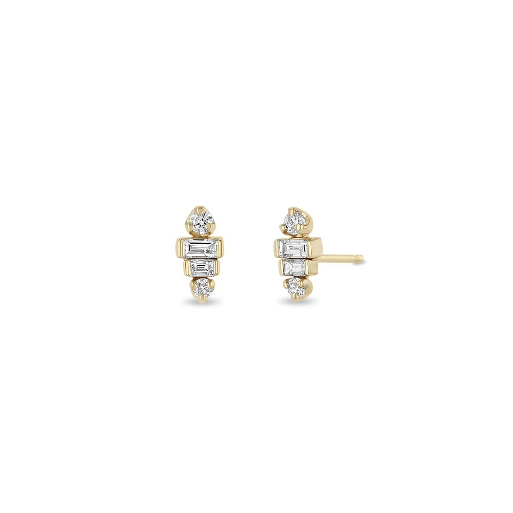 Yellow Gold and Diamond Earrings