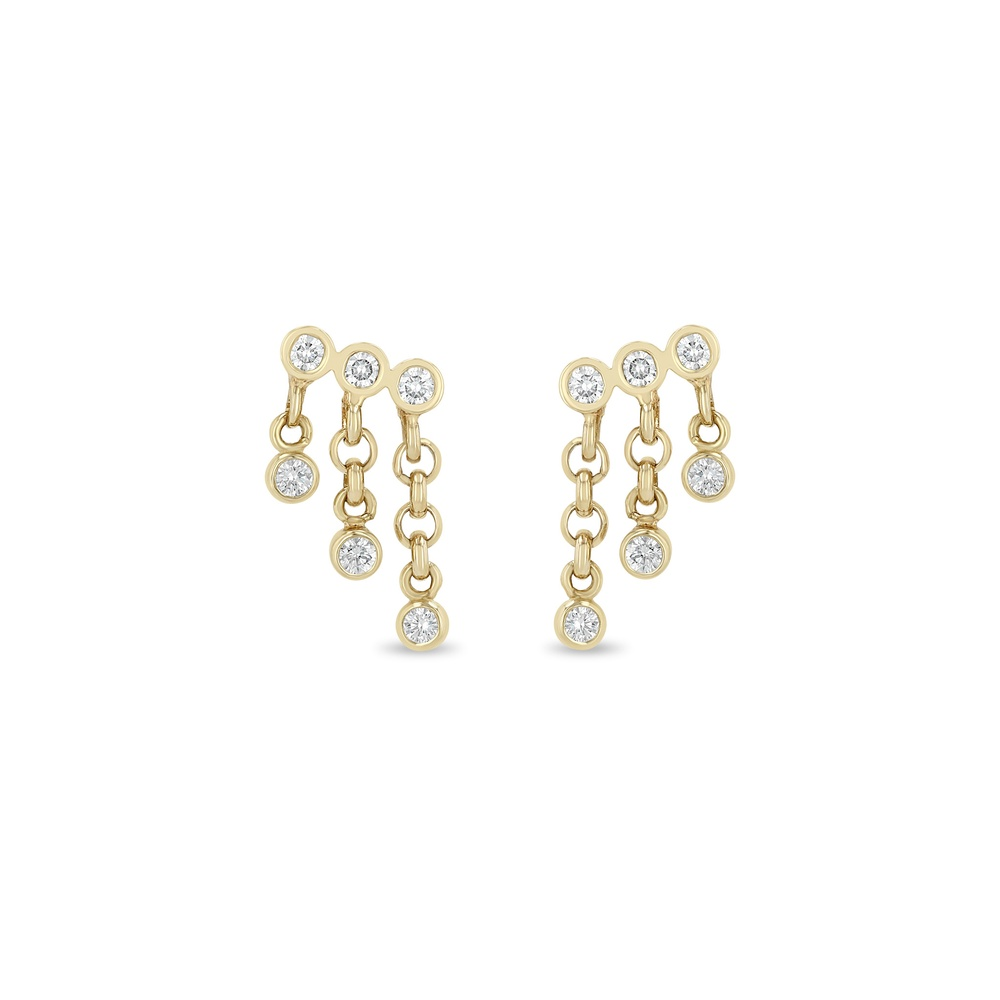 Yellow Gold and Diamond Drop Earrings