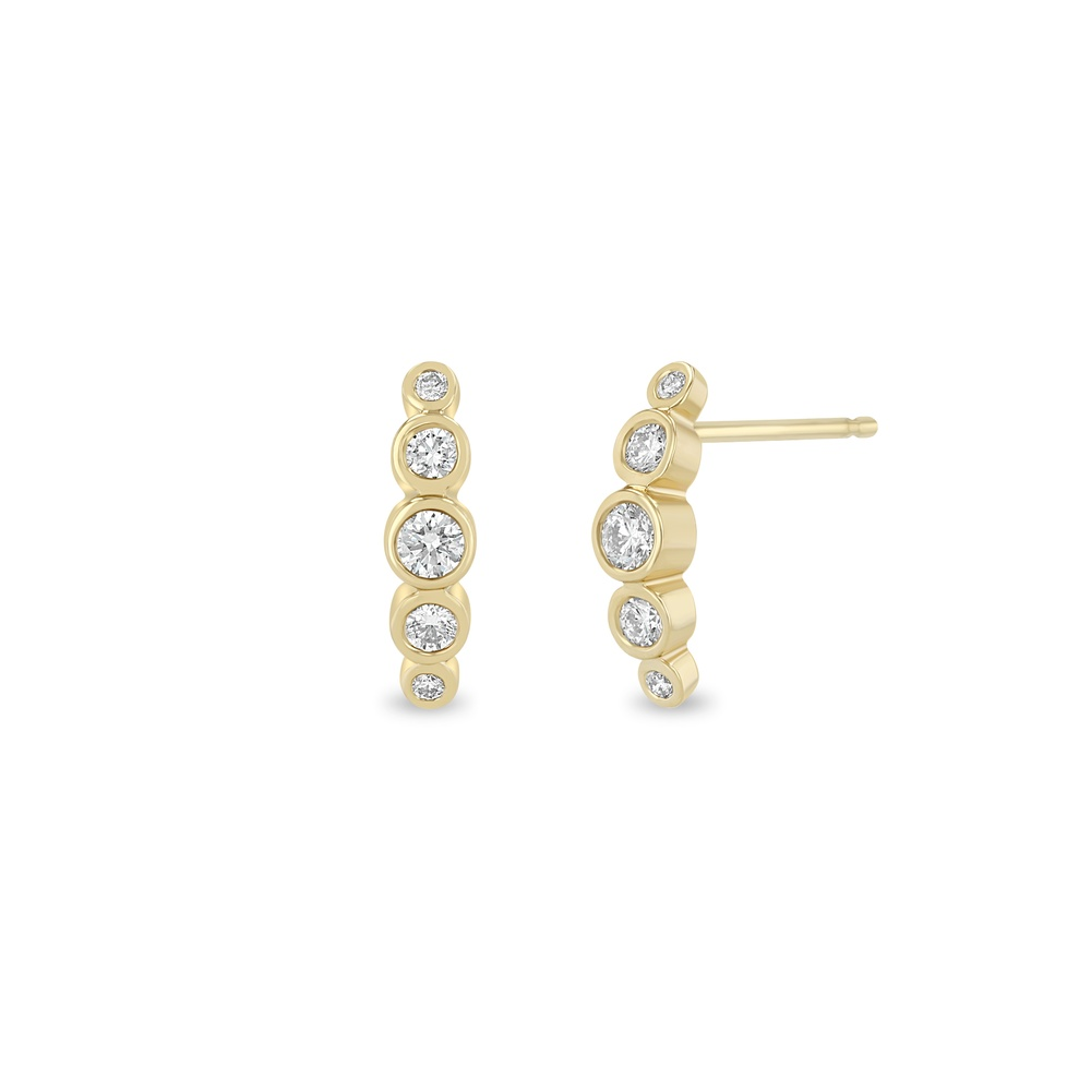 Yellow Gold and Diamond Drop Earrings