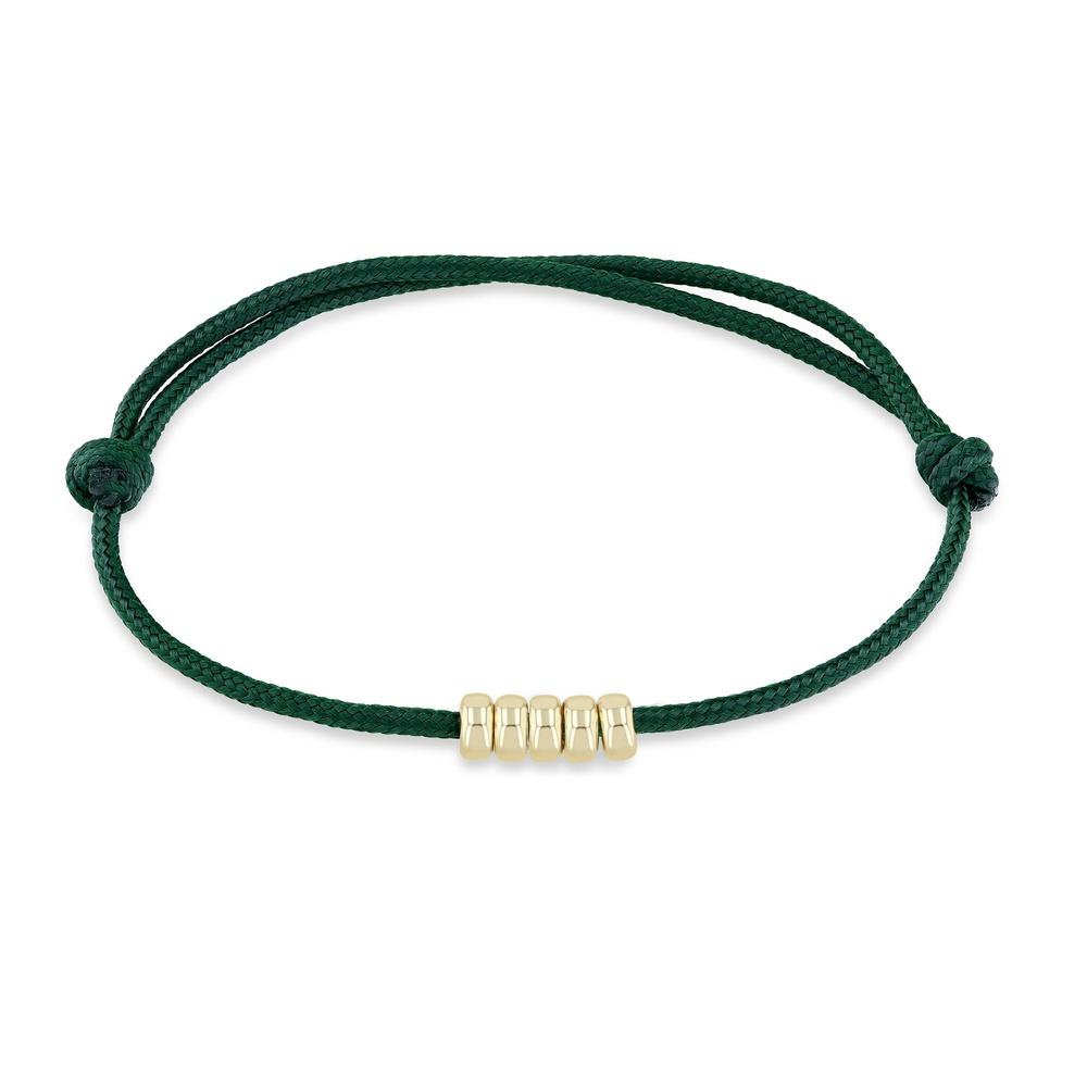 Yellow Gold Dark Green Paracord Bracelet