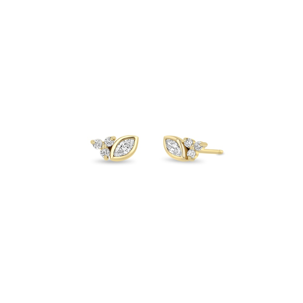 Yellow Gold and Diamond Earrings