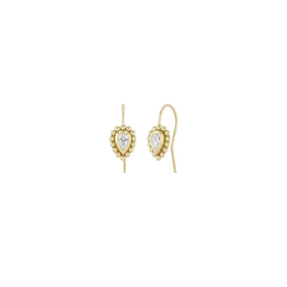 Yellow Gold and Diamond Drop Earrings