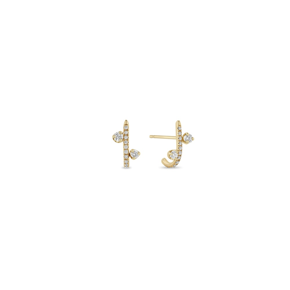 Yellow Gold and Diamond Earrings