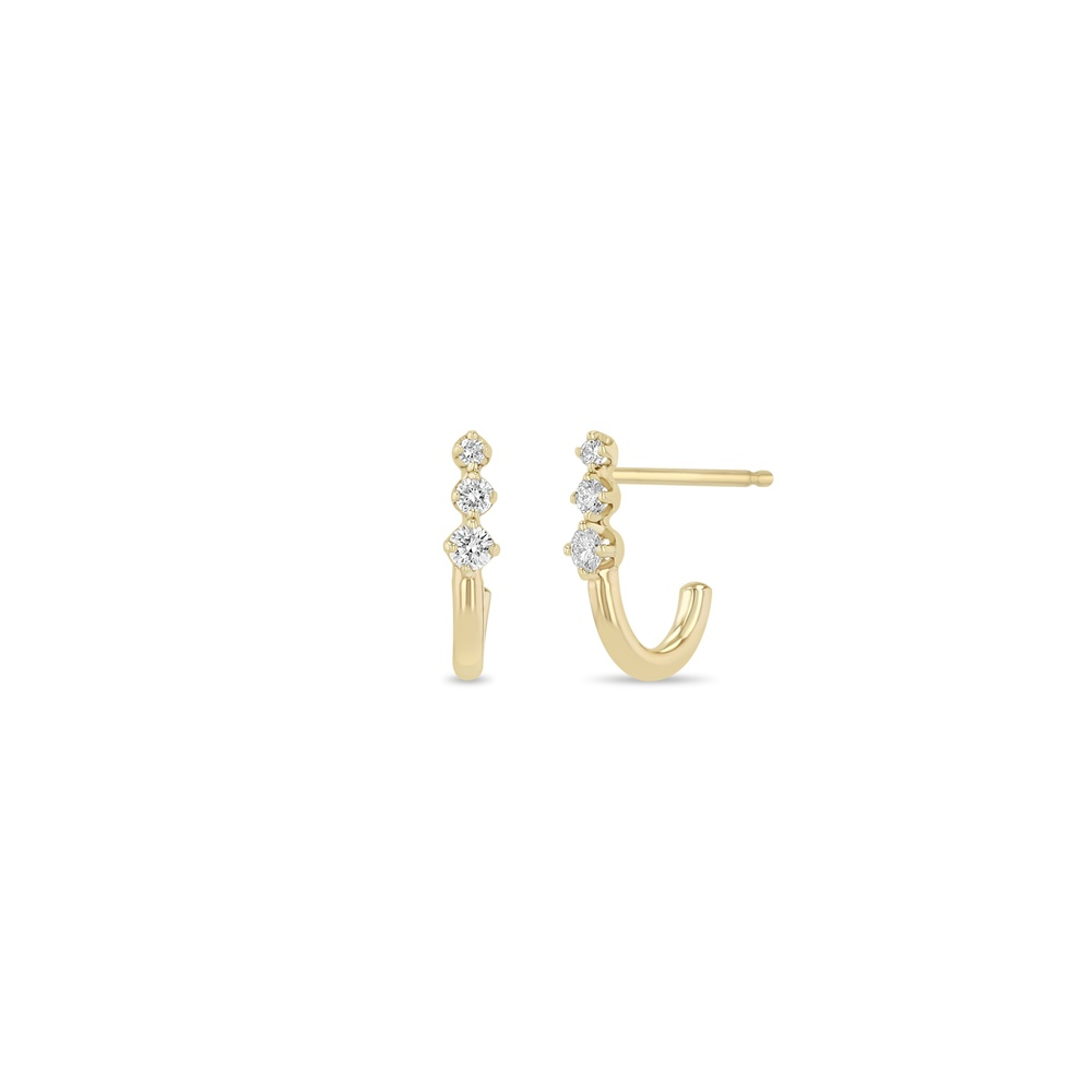 Yellow Gold and Diamond Earrings