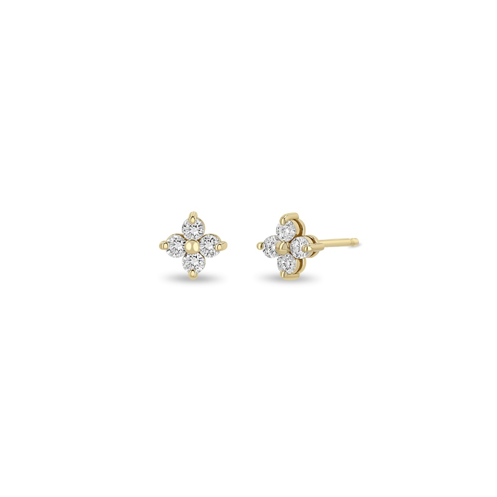 Yellow Gold and Diamond Earrings