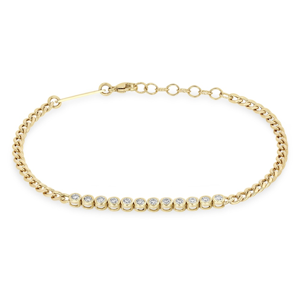 Yellow Gold and Diamond Bezel Tennis Bracelet