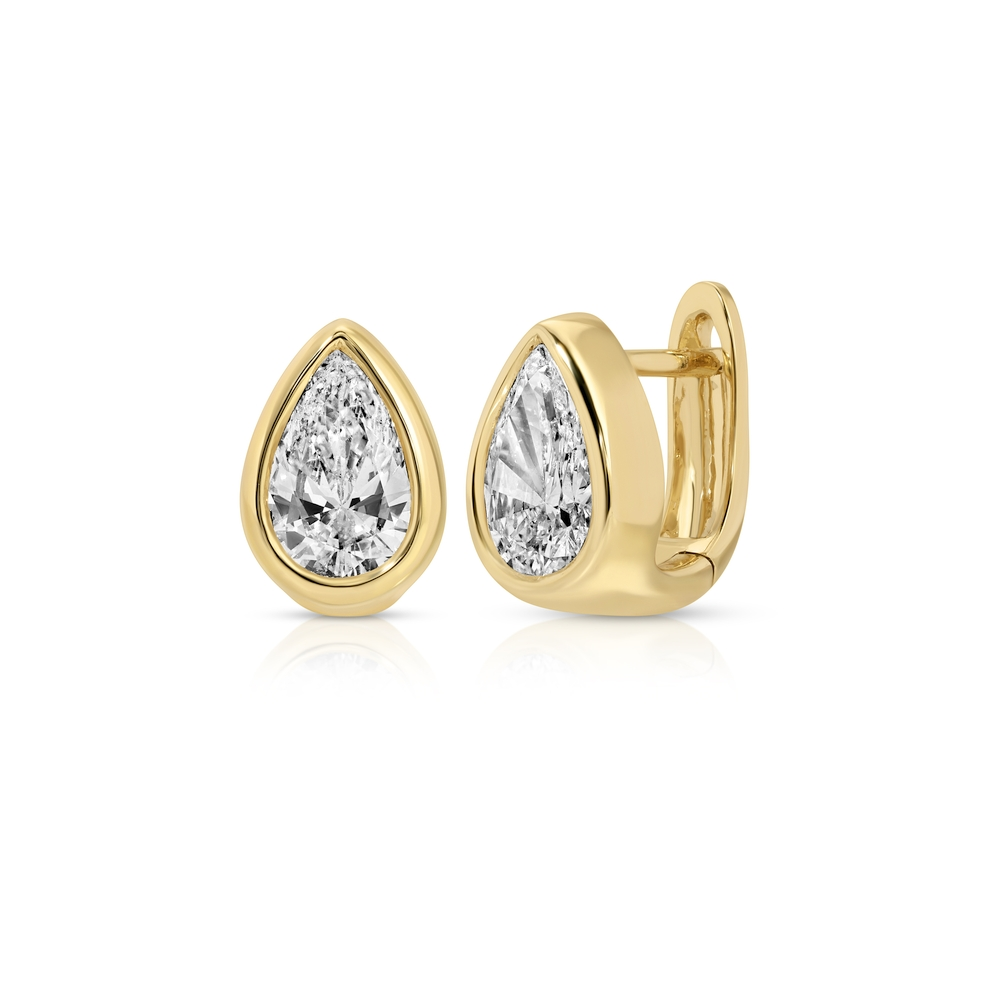 Yellow Gold and Diamond Seraphina Pear Studs Earrings