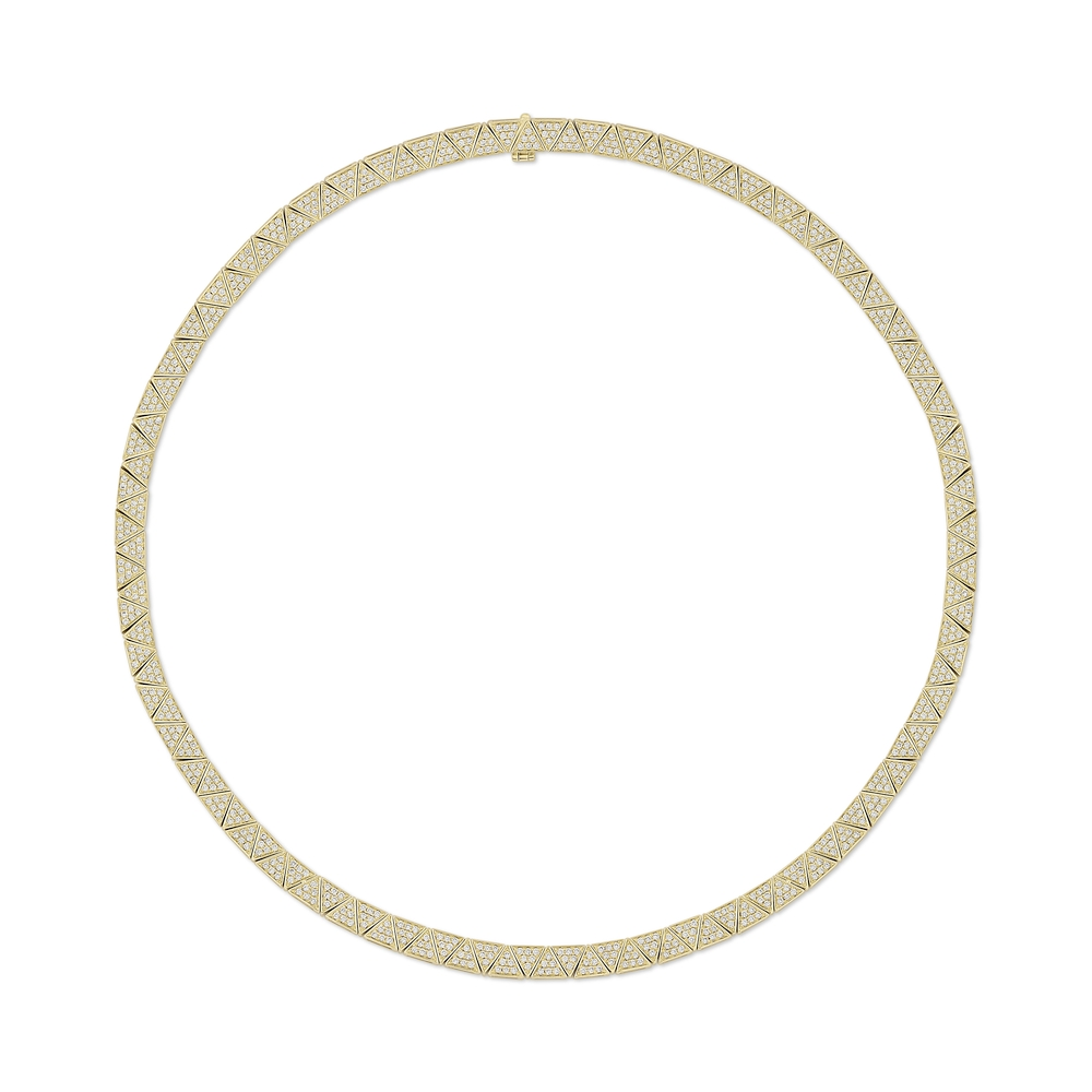 Yellow Gold and Diamond Thin Pave Cleo Choker