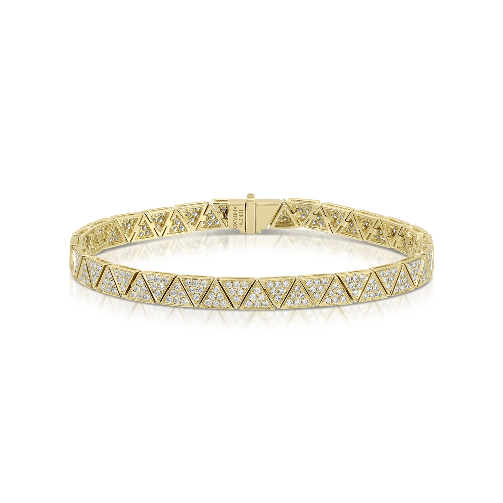 Yellow Gold and Diamond Thin Cleo Bracelet