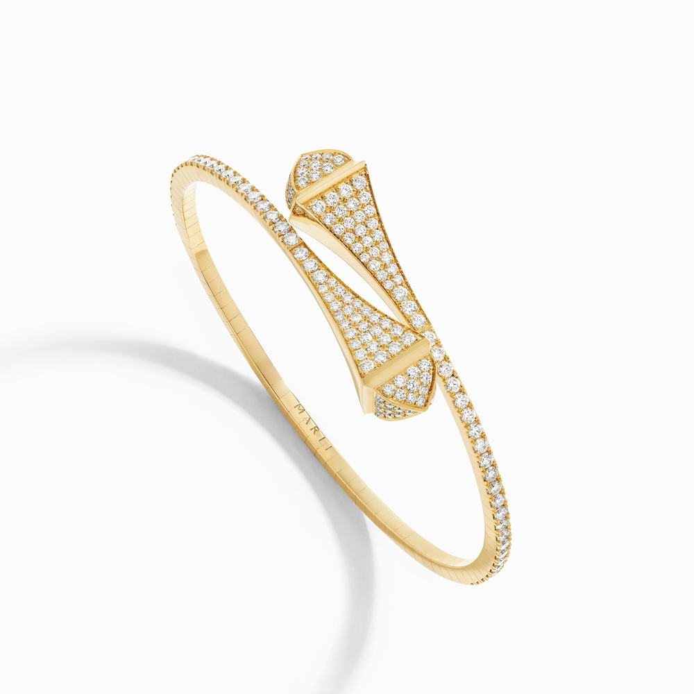 Yellow Gold and Diamond Cleo Full Diamond Slip-On Bracelet