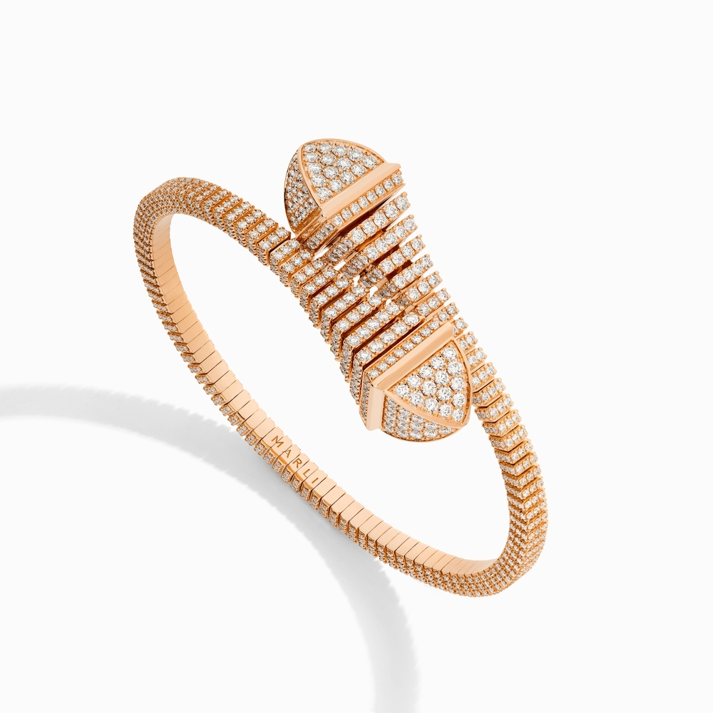 Rose Gold and Diamond Cleo Rev Full Diamond Slip-On Bracelet