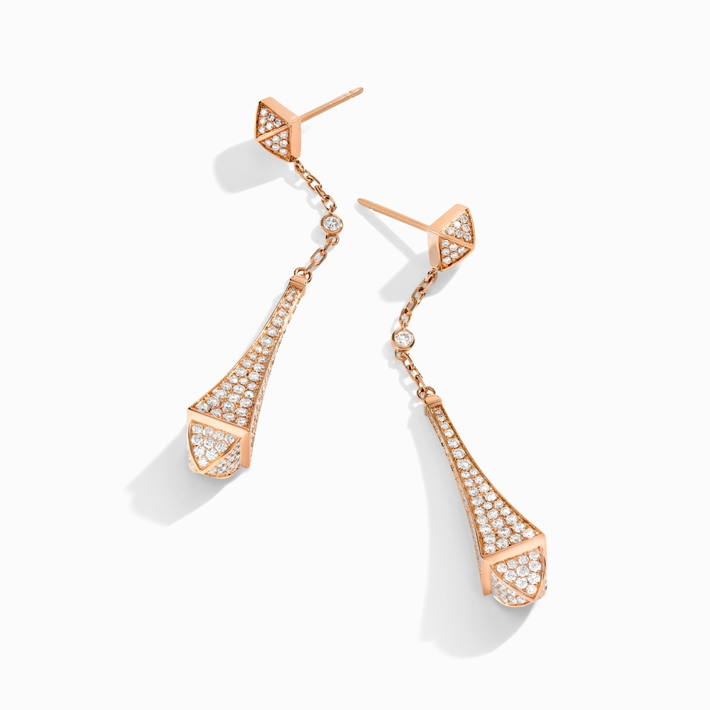 Rose Gold and Diamond Cleo Full Diamond Teardrop Earrings