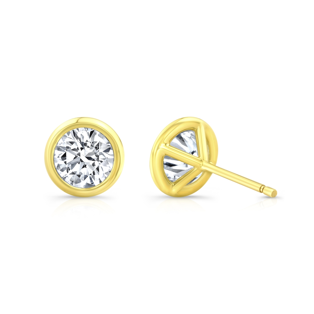 Yellow Gold and Diamond Earrings