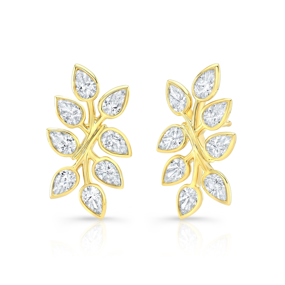 Yellow Gold and Diamond Earrings
