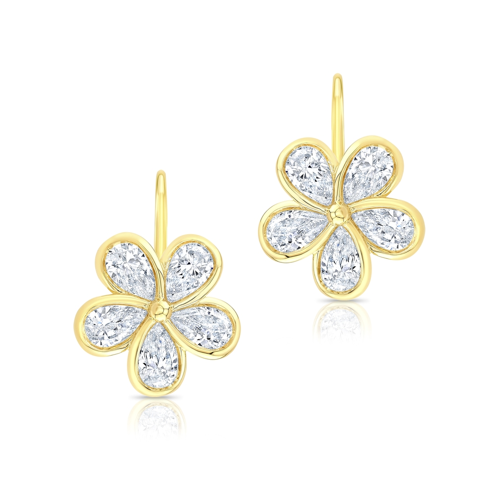Yellow Gold and Diamond Earrings