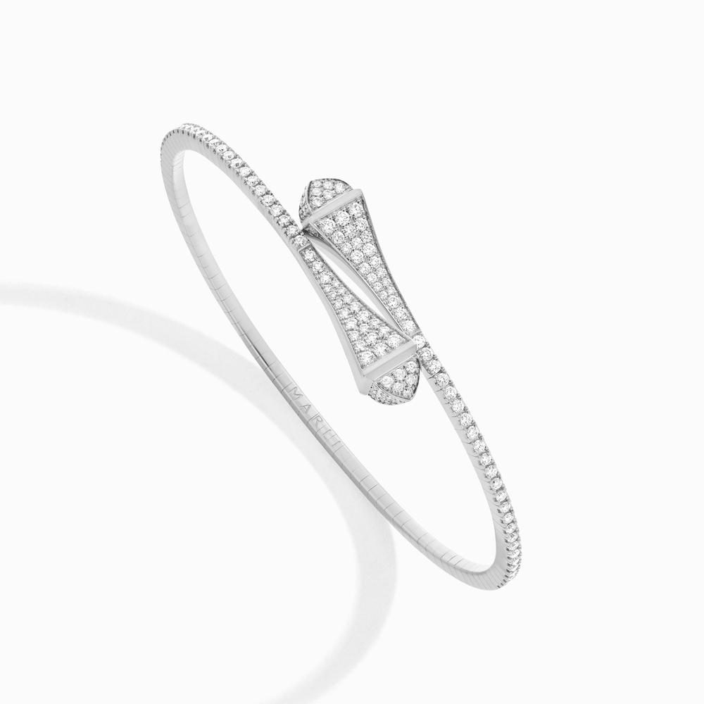 White Gold and Diamond Cleo Bangle Bracelet