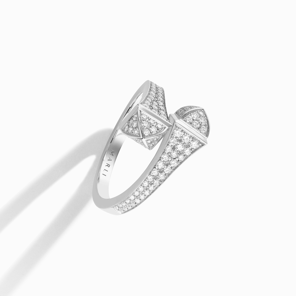 White Gold and Diamond Cleo Ring