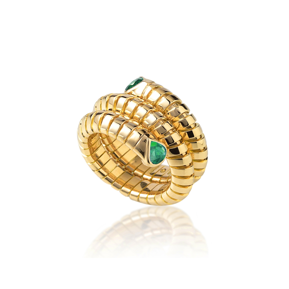 Yellow Gold and Emerald Trisolina Ring