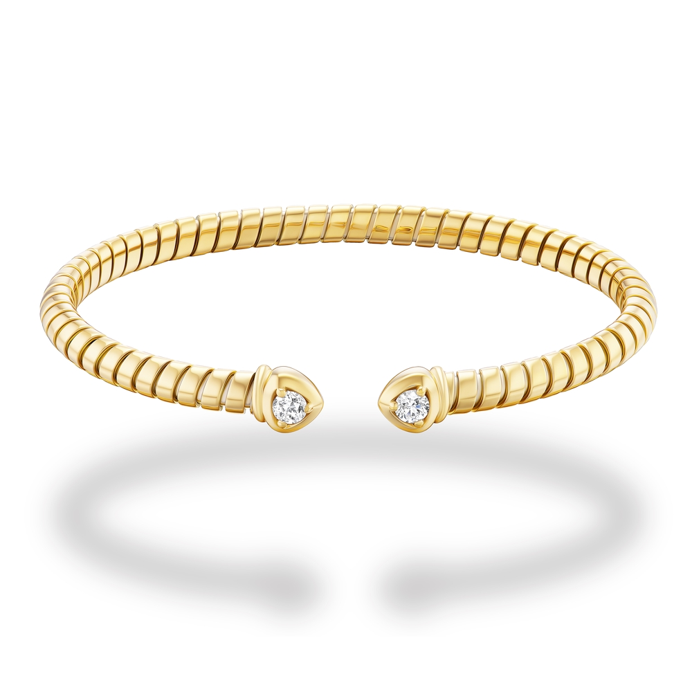 Yellow Gold and Diamond Lina Bangle