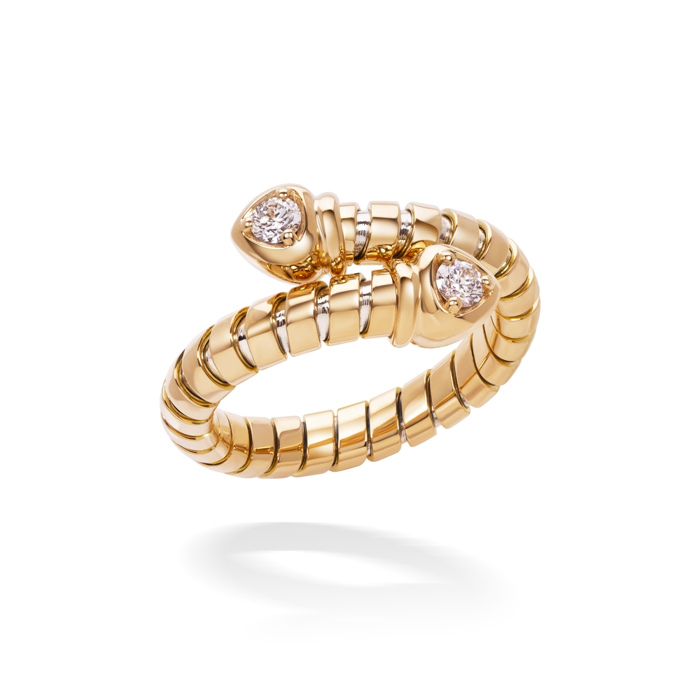 Yellow Gold and Diamond Lina Bypass Ring
