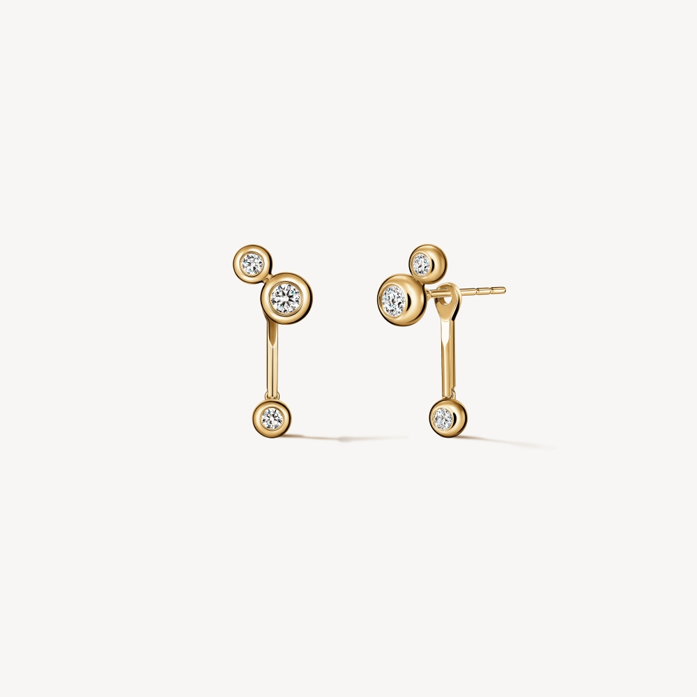 Yellow Gold and Diamond Dream Small Drop Earrings